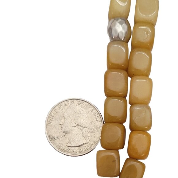 Silpada Yellow Stone Leather Sterling Hammered Medallion Pendant Necklace E849 - Picture 7 of 10